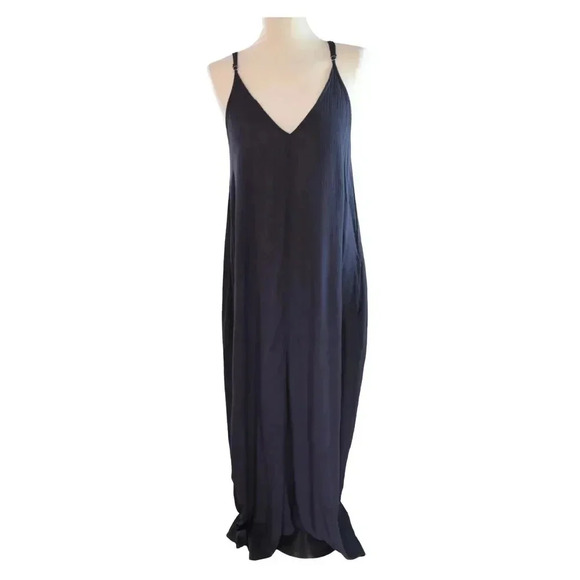 Love Stitch Women's Minimalist Flowy Maxi Dress Porpoise Grey Gauzy Small / Med - Picture 1 of 6